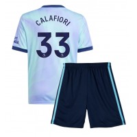 Maglie da calcio Arsenal Riccardo Calafiori #33 Terza Maglia Bambino 2024-25 Manica Corta (+ Pantaloni corti)